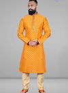 Yellow Colour Designer Party And Function Wear Traditional Jacquard Silk Kurta Churidar Pajama Redymade Collection 18006